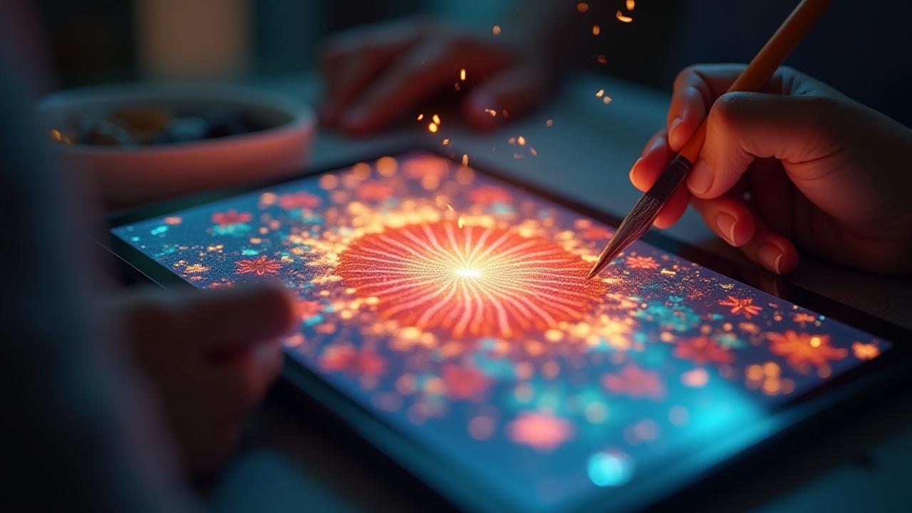 デジタルペインティングとデザインプロセスのタイムラプス